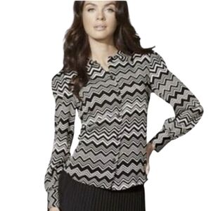 Missoni for Target Chevron Print Top Black & White Long Sleeves XS
